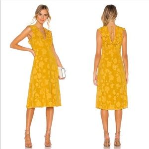 Joie Adella Floral Ruffled Midi Dress in Yellow